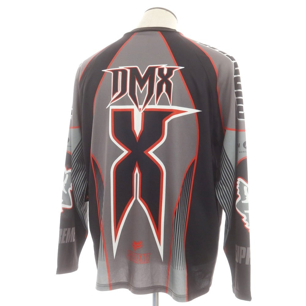 【中古】【未使用】シュプリーム Supreme × Fox Racing 2025年秋冬 DMX Jersey ジャージーシャツ 長袖Tシャツ ブラックxグレー【 L 】【 状態ランクS 】【 メンズ 】