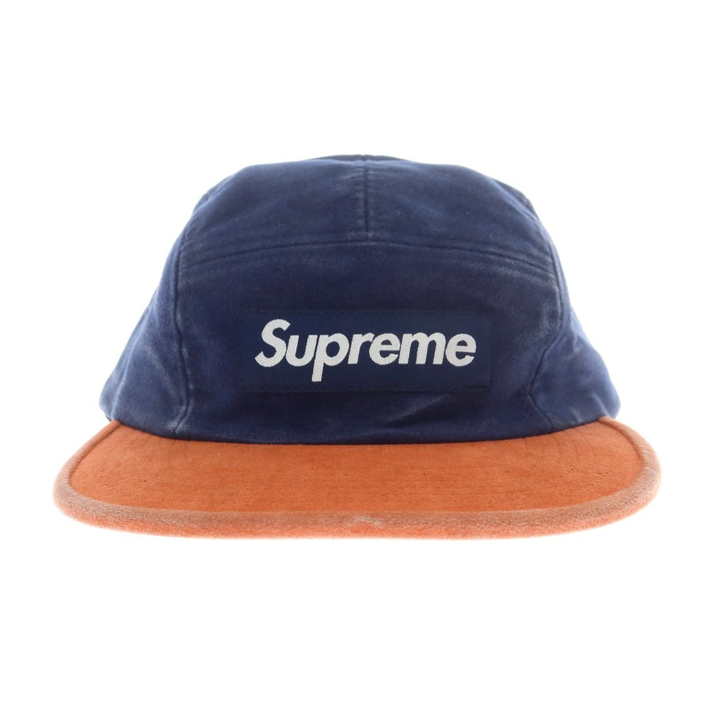 【中古】シュプリーム Supreme 2025年秋冬 2-Tone Moleskin Camp Cap キャンプキャップ ネイビーxブラウン【 ONE SIZE(58cm) 】【 状態ランクB 】【 メンズ 】