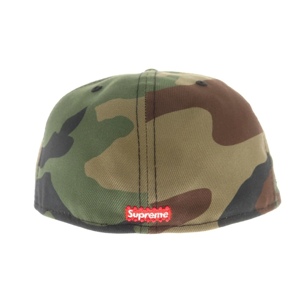 【中古】シュプリーム Supreme 2025年秋冬 Swarovski S Logo New Era カモフラージュ柄 キャップ グリーンxブラウン【 7 3/8 】【 状態ランクA 】【 メンズ 】