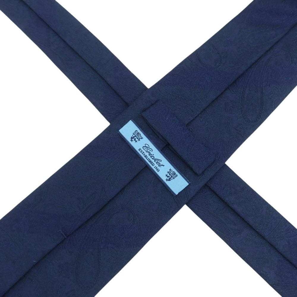 【中古】クリケット CRICKET シルク ペイズリー柄ネクタイ ネイビー【 状態ランクB 】【 メンズ 】