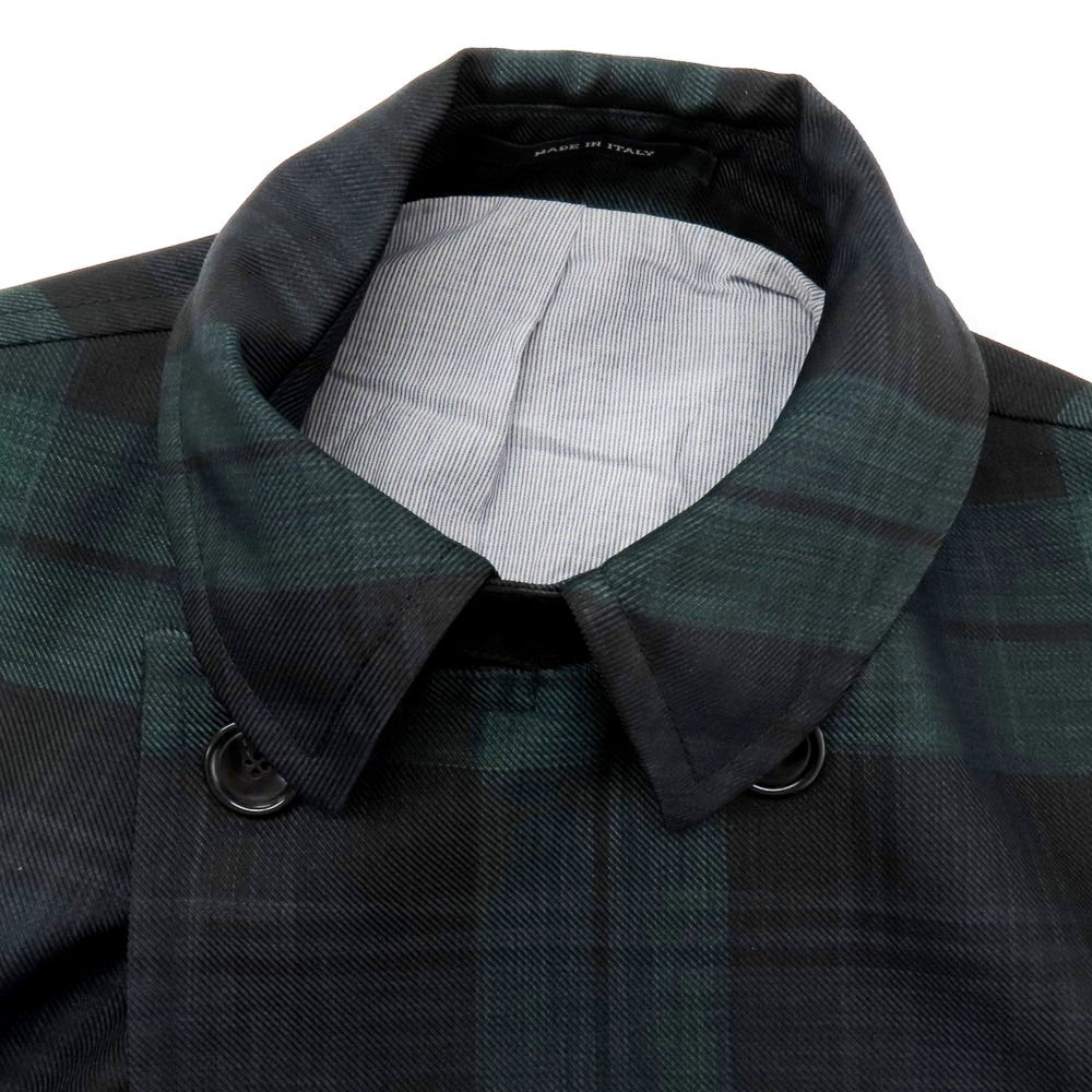 【中古】タリアトーレ TAGLIATORE CHARLIE Brilla per il gusto別注 ポリエステル チェック ピーコート グリーンxブラック【 46 】【 状態ランクB 】【 メンズ 】
