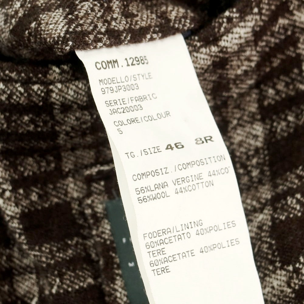 【中古】イレブンティ eleventy ウールコットンジャージー チェック カジュアルジャケット ブラウンxホワイト【 46 】【 状態ランクB 】【 メンズ 】