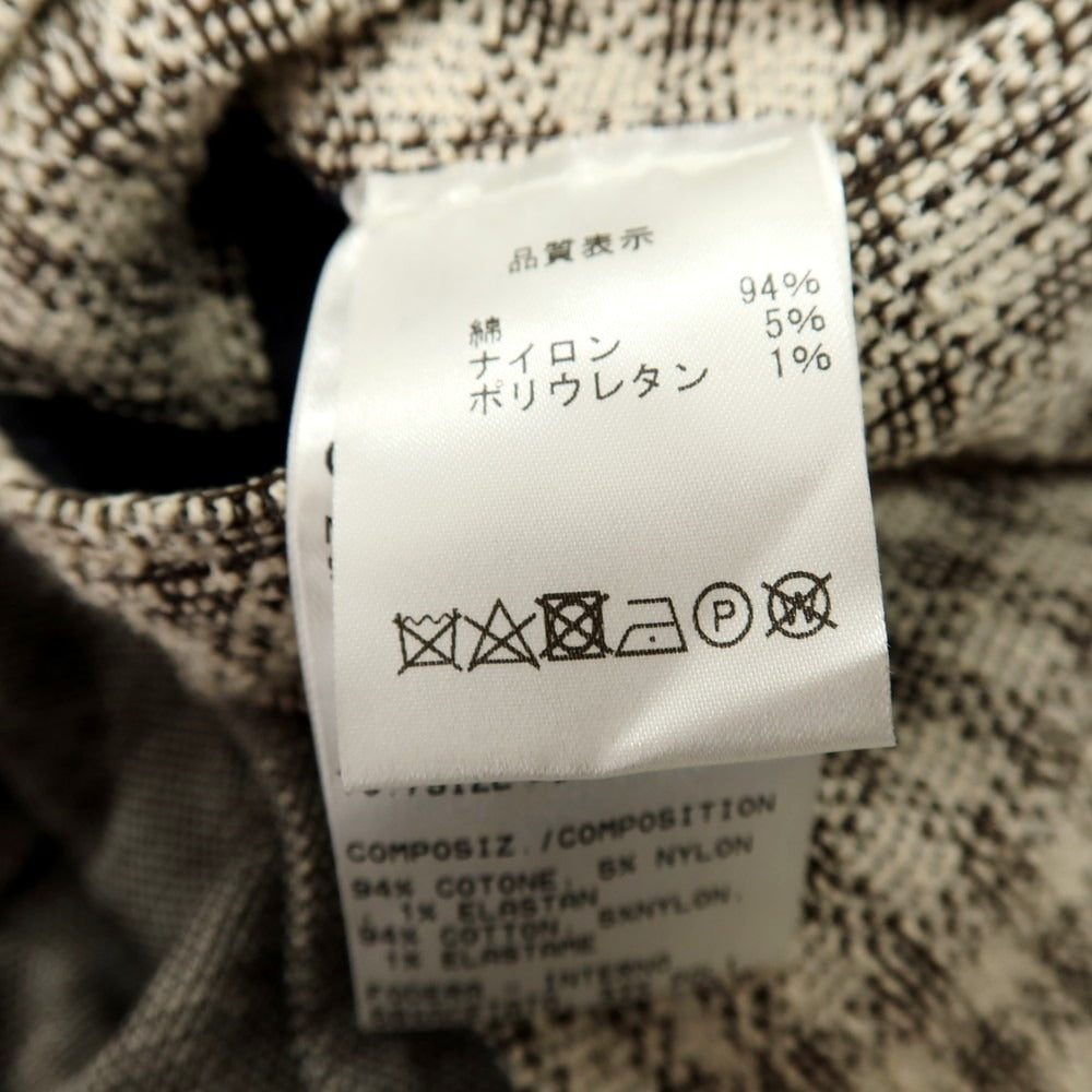 【中古】イレブンティ eleventy コットンナイロン ジャージー チェック 2B カジュアルジャケット アイボリーxブラウン【サイズ46】【 状態ランクB 】【 メンズ 】