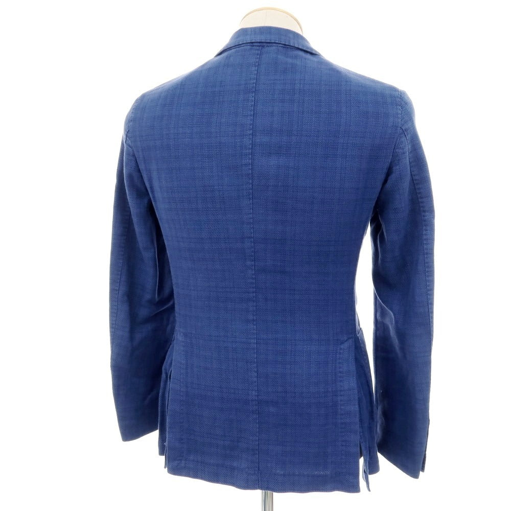 【中古】エルビーエム1911 L.B.M.1911 コットンリネン チェック 2B テーラードジャケット ブルー【サイズ42】【 状態ランクC 】【 メンズ 】