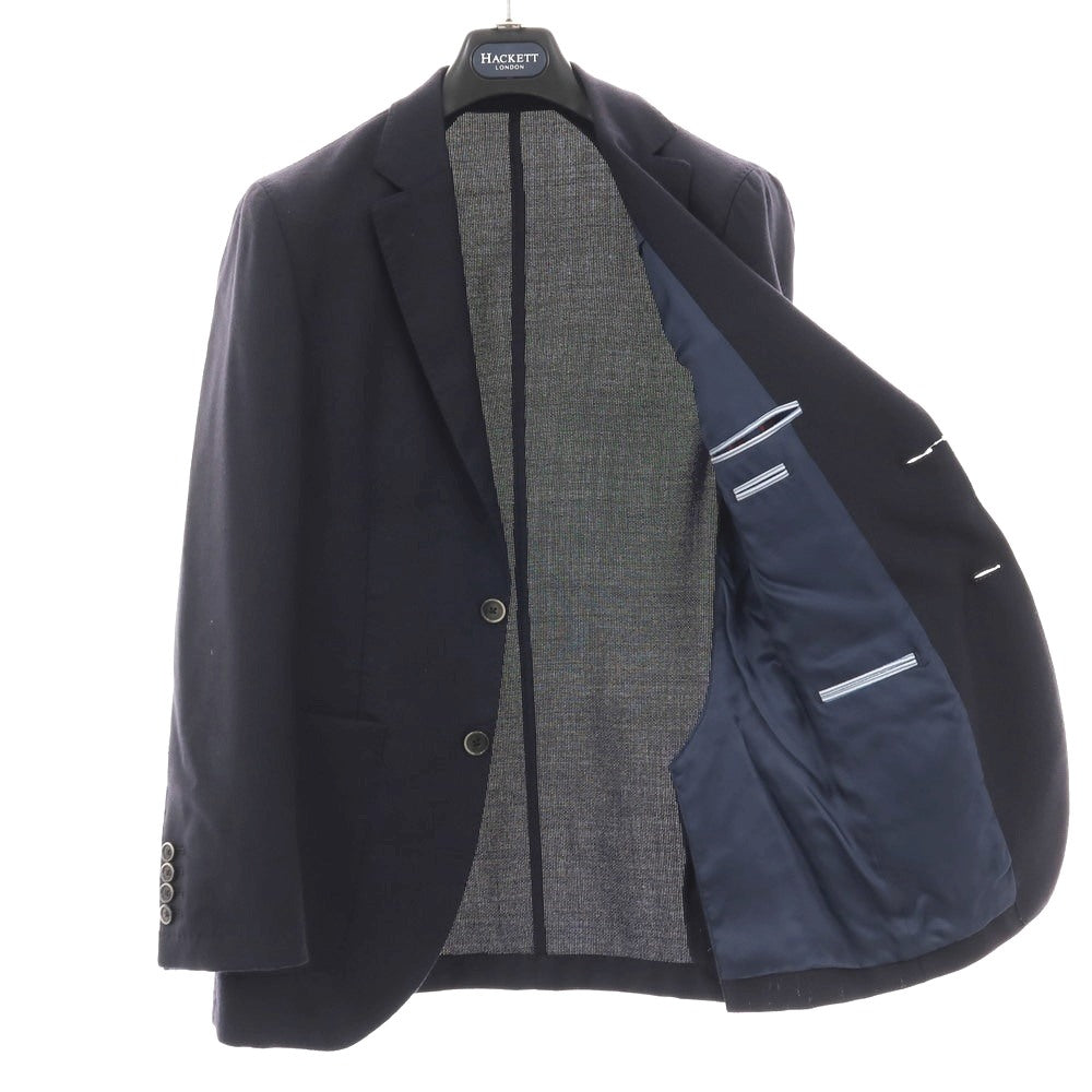 【中古】ハケットロンドン HACKETT LONDON ウール 2B テーラードジャケット ネイビー【サイズ36R/46R(M位)】【 状態ランクC 】【 メンズ 】