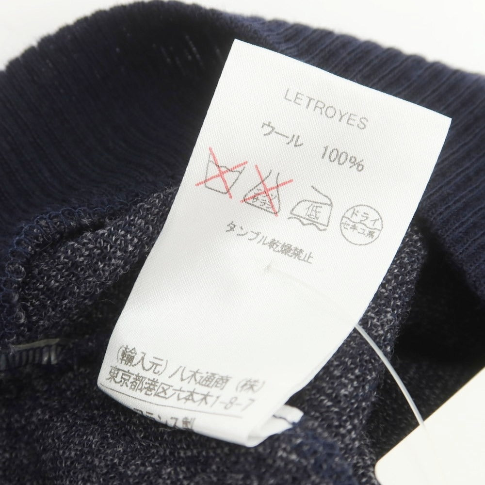 【中古】ルトロワ Letroyes ハイゲージウール ハウンドトゥース プルオーバーニット ネイビーxグレー【 S 】【 状態ランクA 】【 メンズ 】