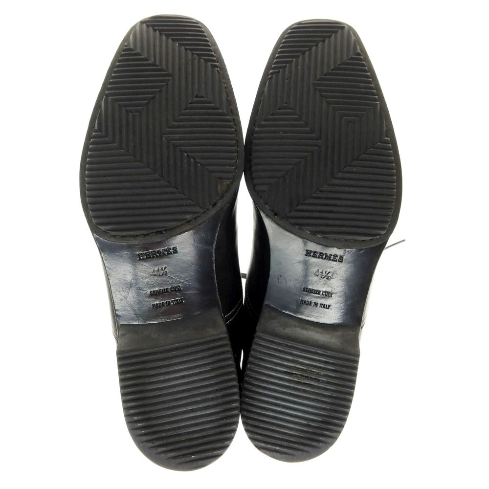 【中古】エルメス HERMES レザー ロングブーツ ブラック【 41 1/2 】【 状態ランクB 】【 メンズ 】