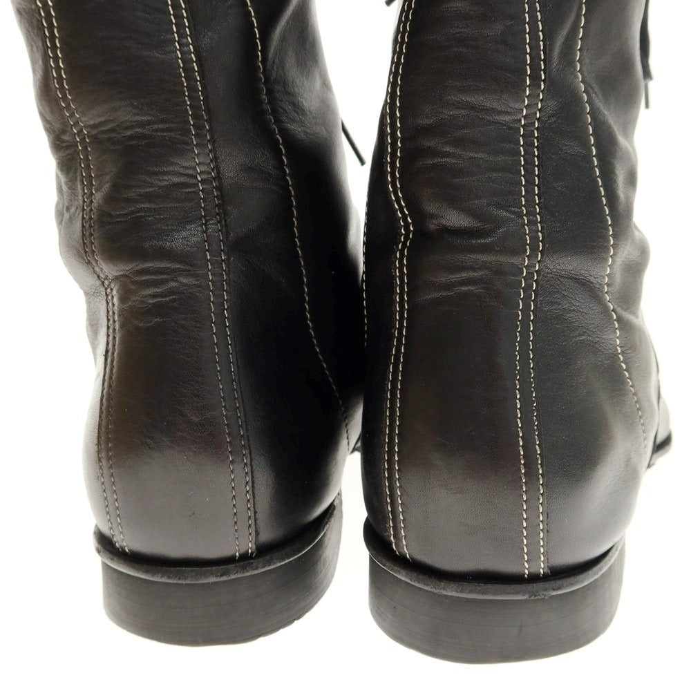 【中古】エルメス HERMES レザー ロングブーツ ブラック【 41 1/2 】【 状態ランクB 】【 メンズ 】