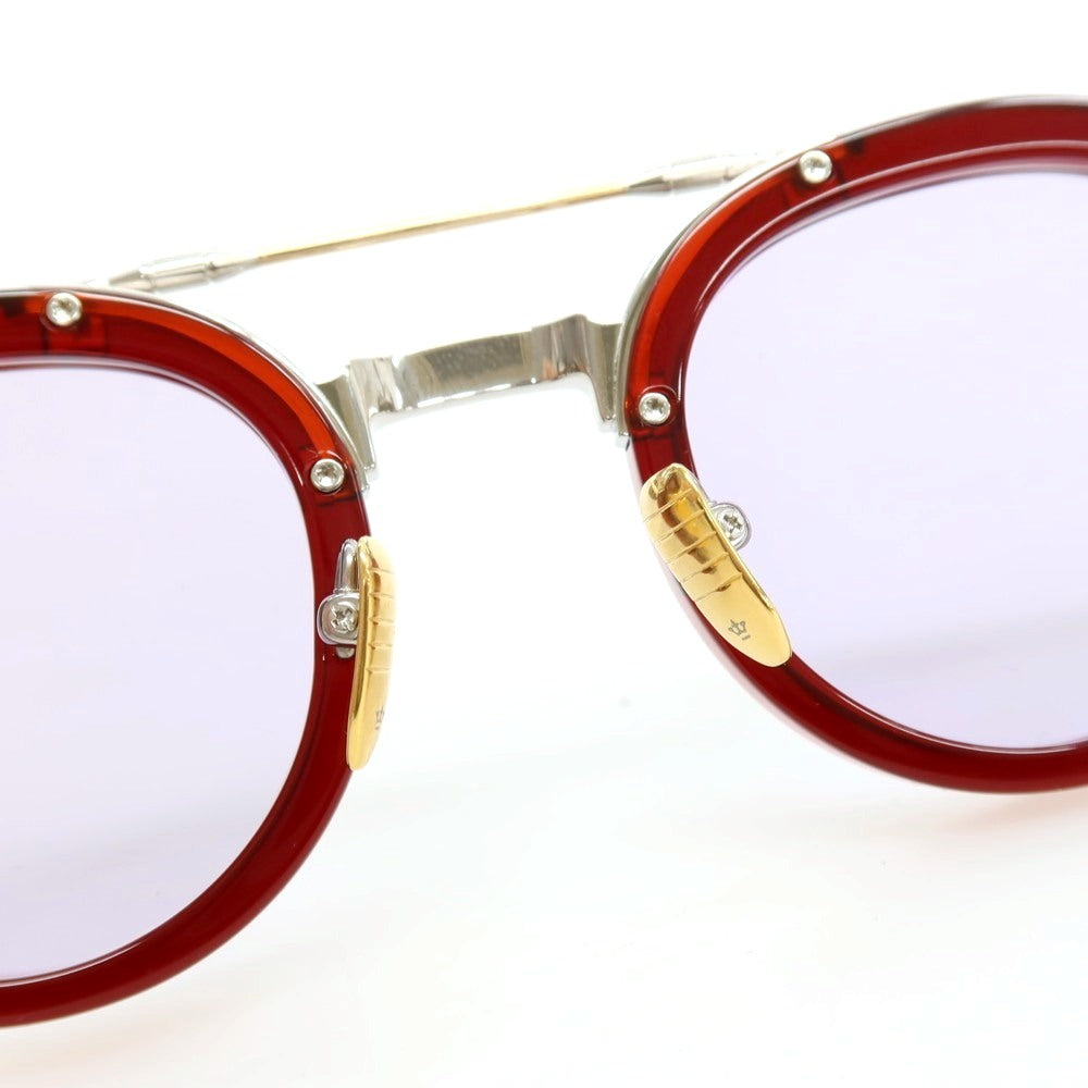 【中古】ジャックマリーマージュ JACQUESMARIEMAGE DELAGE プラスチック×金属 サングラス レッドxゴールド【サイズ45□25】【 状態ランクA 】【 メンズ 】
