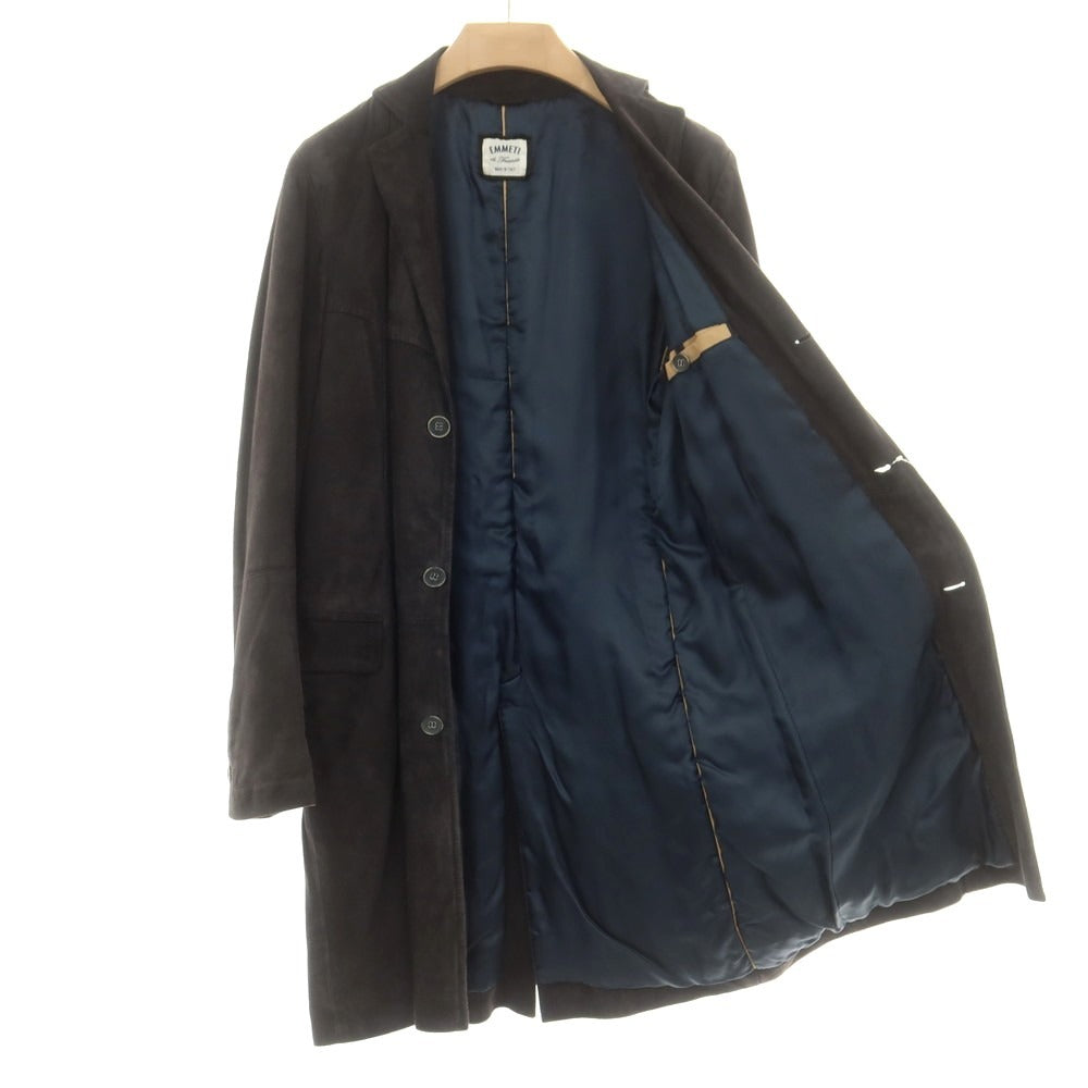 【中古】エンメティ EMMETI スエード系 中綿入り チェスターフィールドコート ブラック【 サイズ表記なし(S位) 】【 状態ランクC 】【 メンズ 】