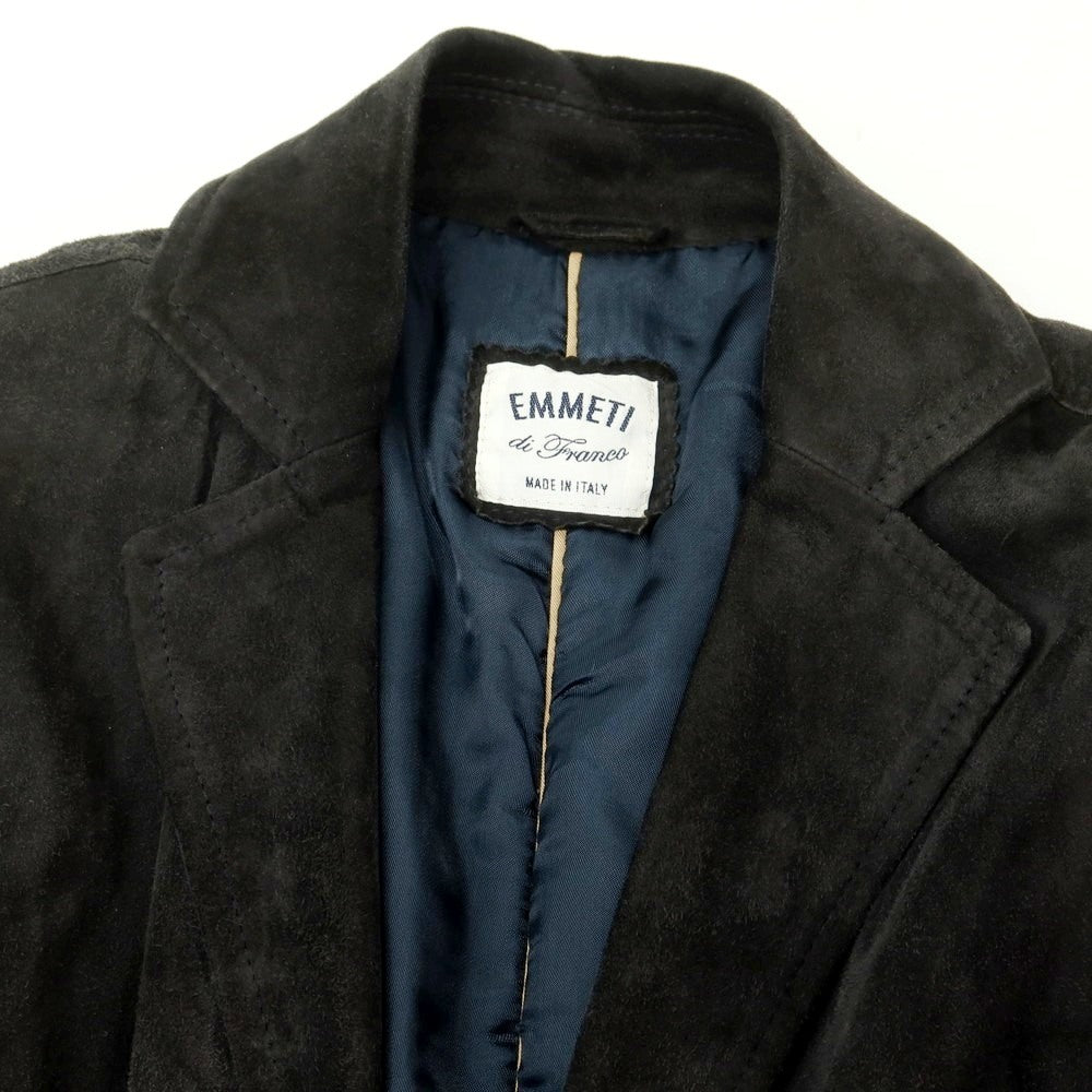 【中古】エンメティ EMMETI スエード系 中綿入り チェスターフィールドコート ブラック【 サイズ表記なし(S位) 】【 状態ランクC 】【 メンズ 】