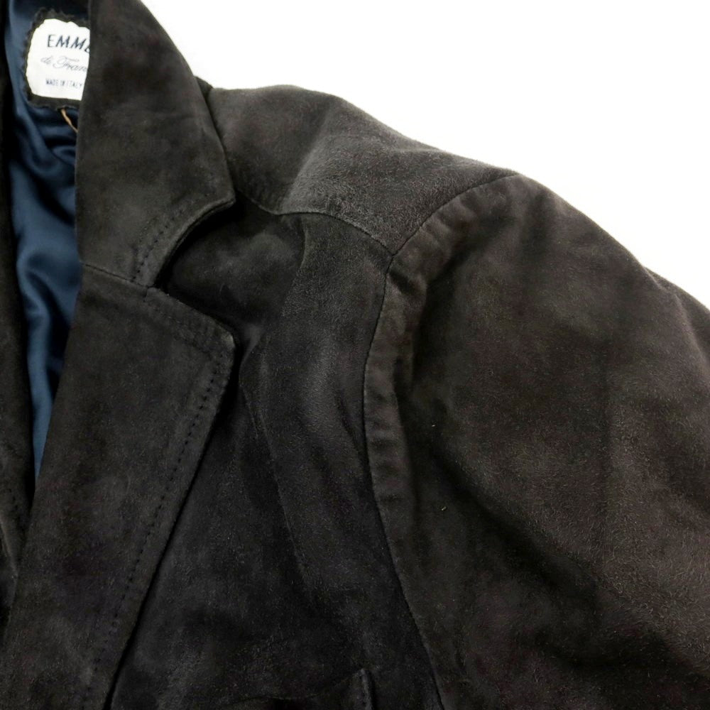 【中古】エンメティ EMMETI スエード系 中綿入り チェスターフィールドコート ブラック【 サイズ表記なし(S位) 】【 状態ランクC 】【 メンズ 】
