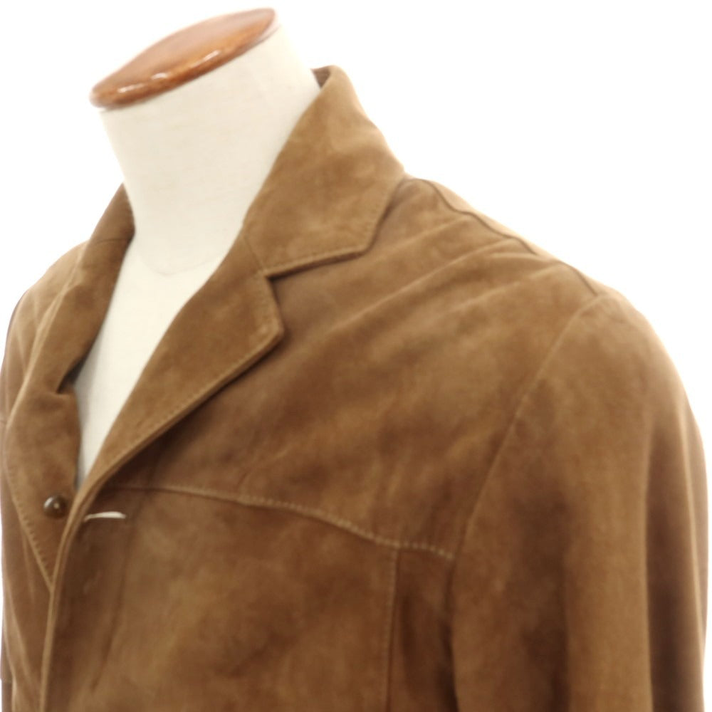 【中古】エンメティ EMMETI ゴートスキンスエード レザージャケット ブラウン【 46 】【 状態ランクC 】【 メンズ 】