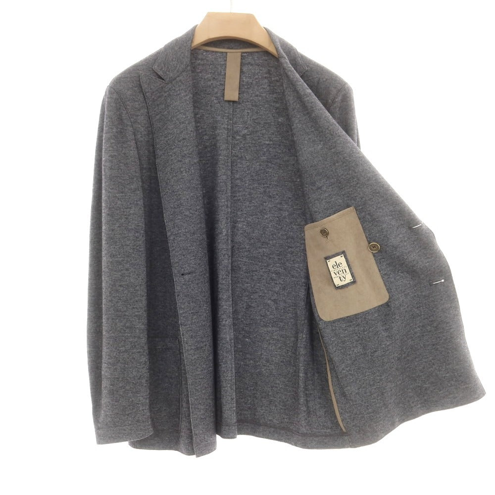 【中古】イレブンティ eleventy レーヨンウール ダブル カジュアルジャケット グレー【 46 】【 状態ランクC 】【 メンズ 】
