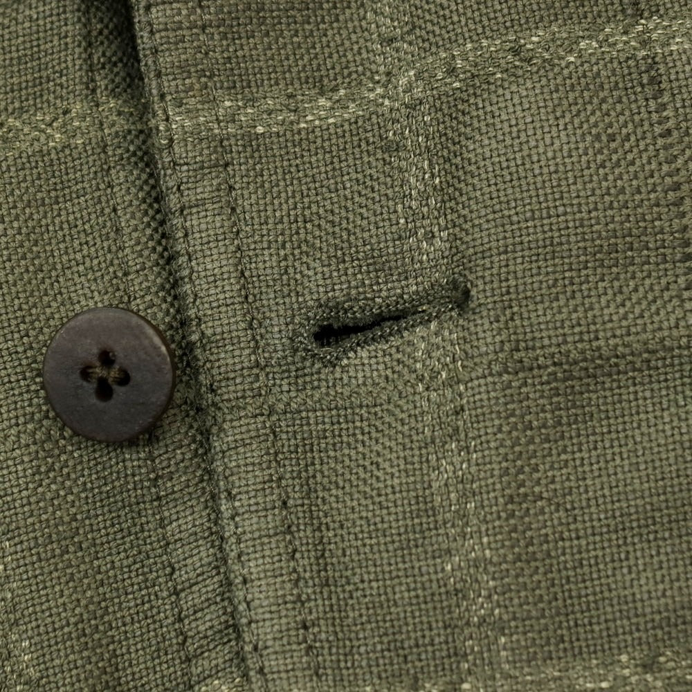 【中古】ラルディーニ LARDINI リネン系 チェック カジュアル系ジレ ベスト オリーブ【サイズ表記なし(S位)】【 状態ランクC 】【 メンズ 】