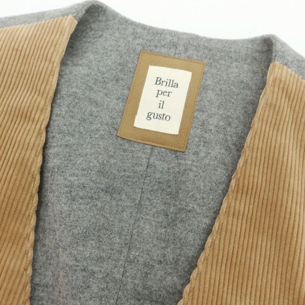 【中古】ブリッラ ペル イル グスト Brilla per il gusto コーデュロイ カジュアル系ジレ ベスト ライトブラウン【 S 】【 状態ランクB 】【 メンズ 】