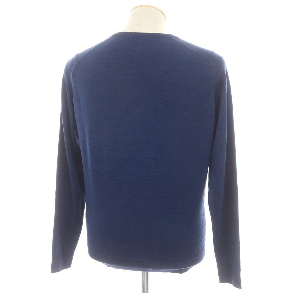 【中古】ジョンスメドレー JOHN SMEDLEY ハイゲージウール プルオーバーニット ライトネイビー【 M 】【 状態ランクC 】【 メンズ 】