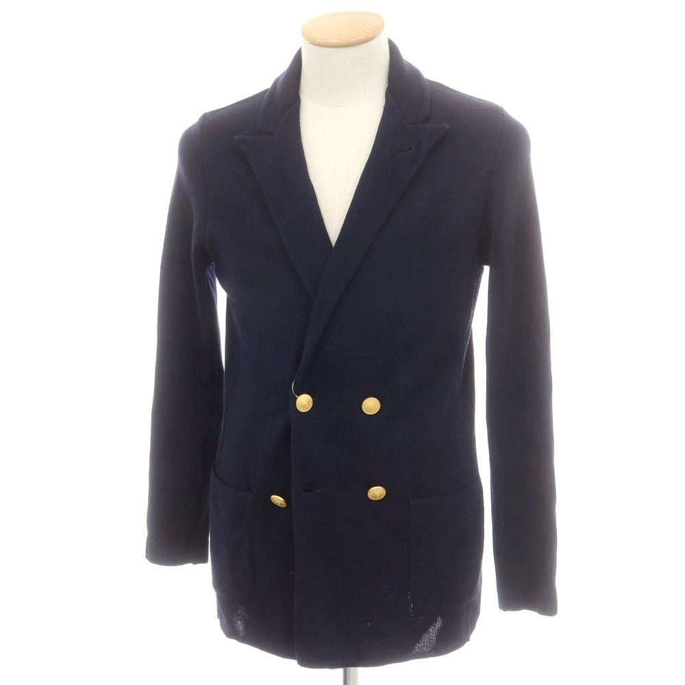 【中古】ラルディーニ LARDINI ウール ダブル ニットジャケット ネイビー【 S 】【 状態ランクB 】【 メンズ 】