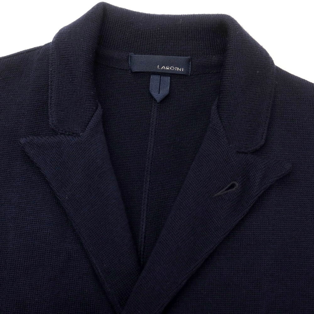 【中古】ラルディーニ LARDINI ウール ダブル ニットジャケット ネイビー【 S 】【 状態ランクB 】【 メンズ 】