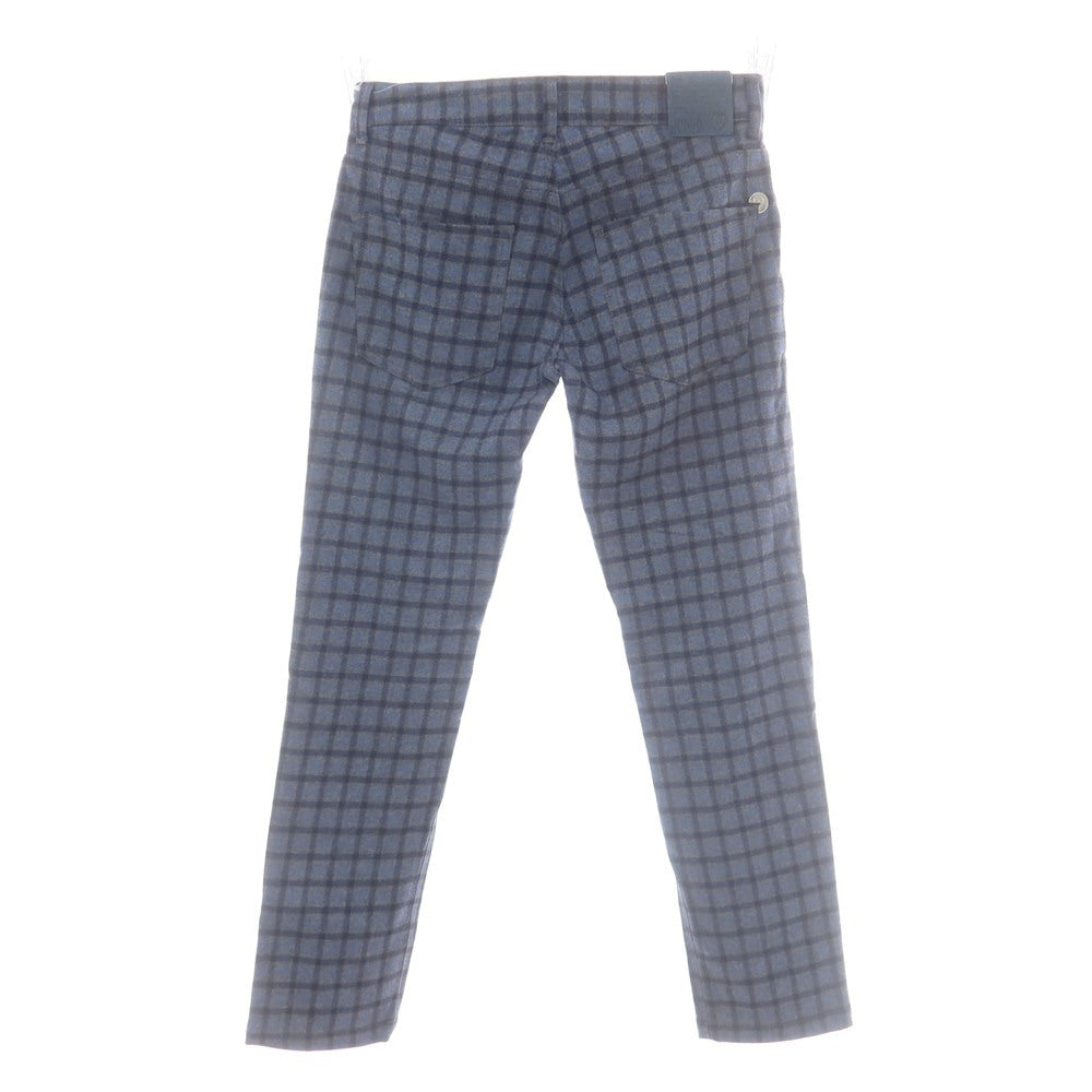 【中古】アントレアミ ENTRE AMIS ストレッチ ウールナイロン チェック カジュアルスラックスパンツ グレーxネイビー×ライトブルー【 31 】【 状態ランクB 】【 メンズ 】