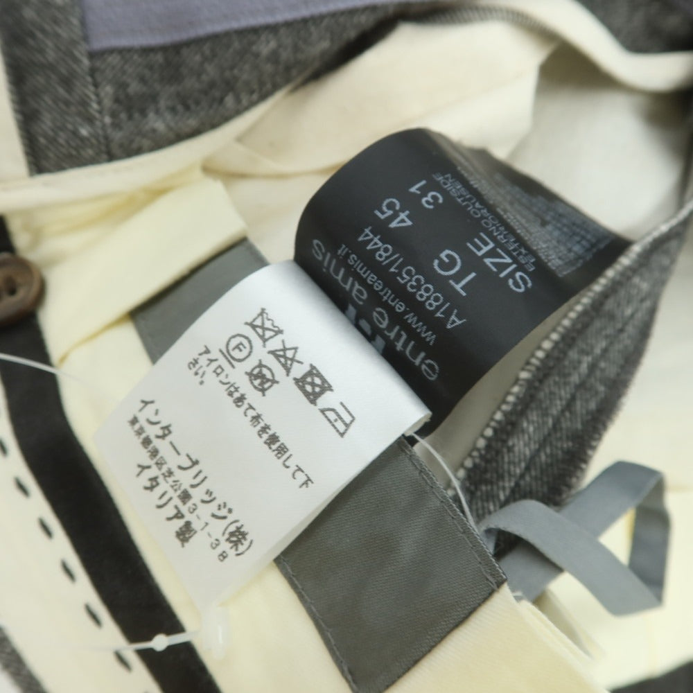 【中古】アントレアミ ENTRE AMIS ストレッチ コットンポリエステルレーヨン カジュアルスラックスパンツ グレー【 31 】【 状態ランクB 】【 メンズ 】