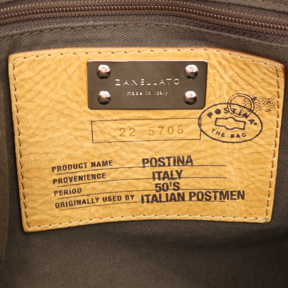 【中古】ザネラート ZANELLATO POSTINA 50’S レザー ショルダーバッグ ネイビー【 状態ランクB 】【 メンズ 】
