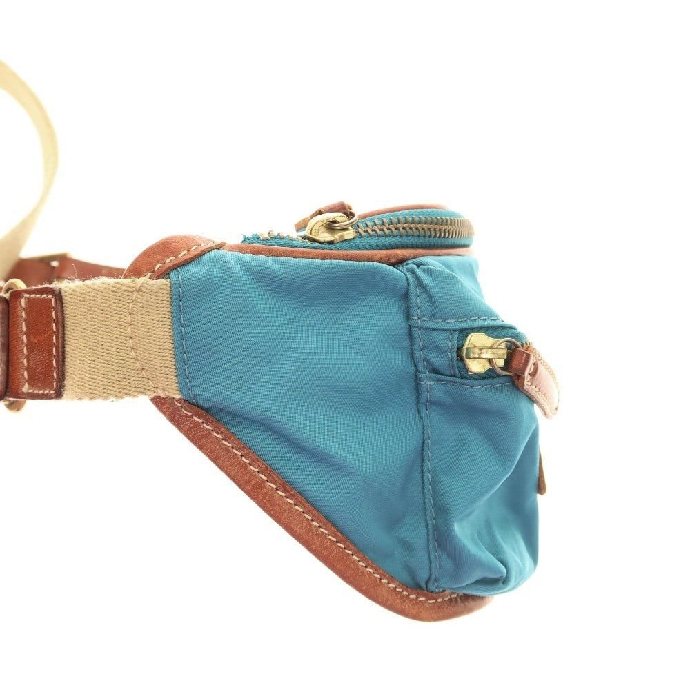 【中古】フェリージ Felisi 218 ナイロン×レザー ショルダーバッグ ブルーxブラウン【 状態ランクC 】【 ユニセックス 】