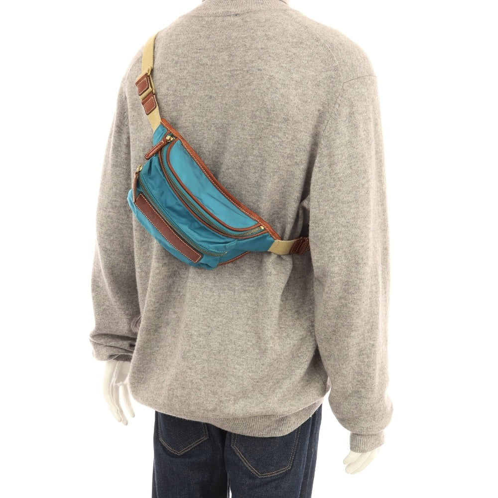 【中古】フェリージ Felisi 218 ナイロン×レザー ショルダーバッグ ブルーxブラウン【 状態ランクC 】【 ユニセックス 】