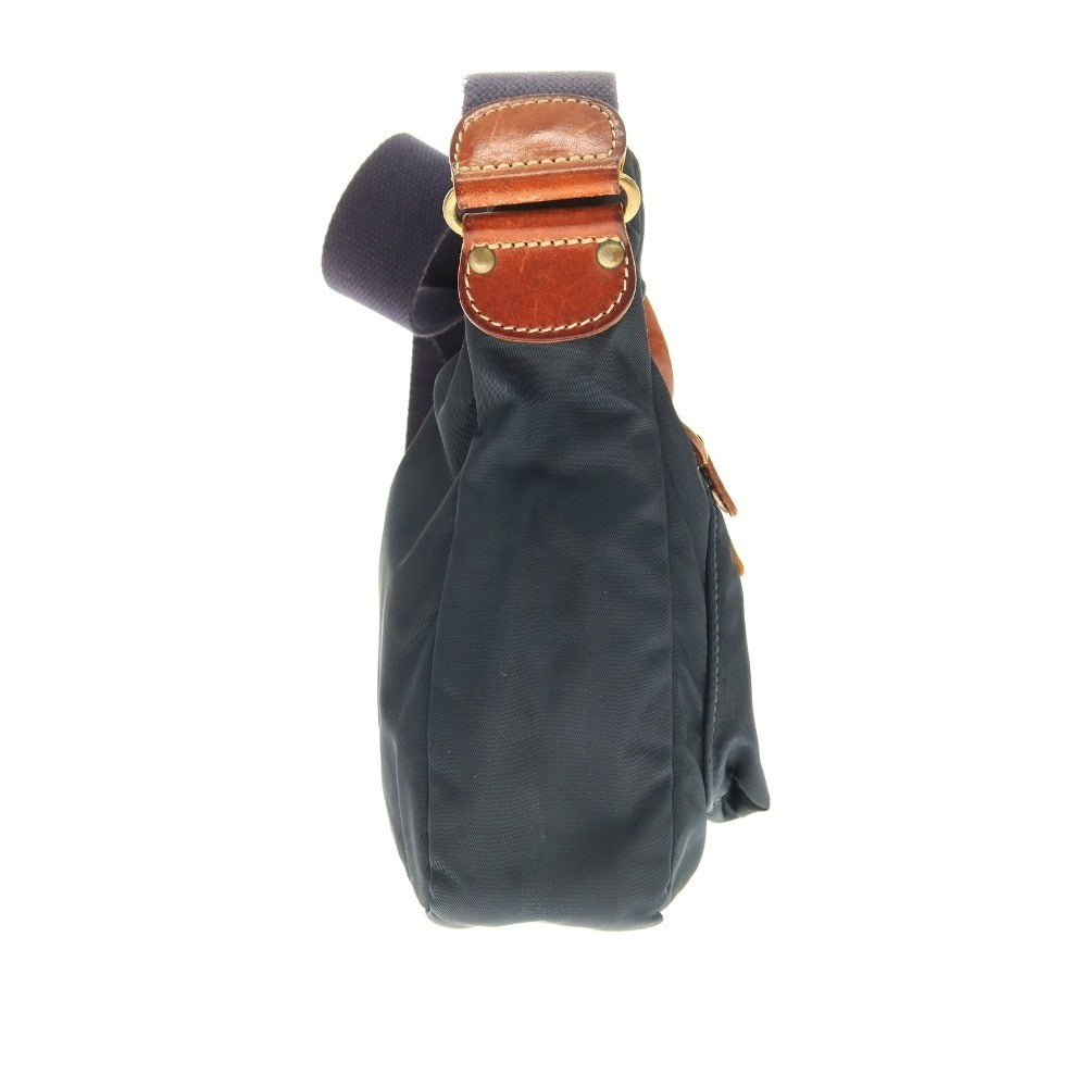 【中古】フェリージ Felisi 04-35 ナイロン×レザー ショルダーバッグ ネイビーxブラウン【 状態ランクC 】【 ユニセックス 】