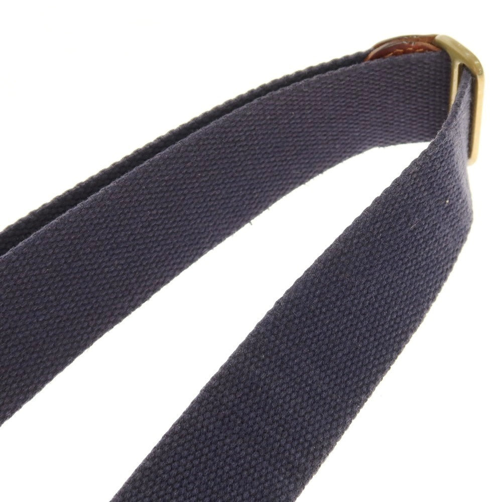 【中古】フェリージ Felisi 04-35 ナイロン×レザー ショルダーバッグ ネイビーxブラウン【 状態ランクC 】【 ユニセックス 】