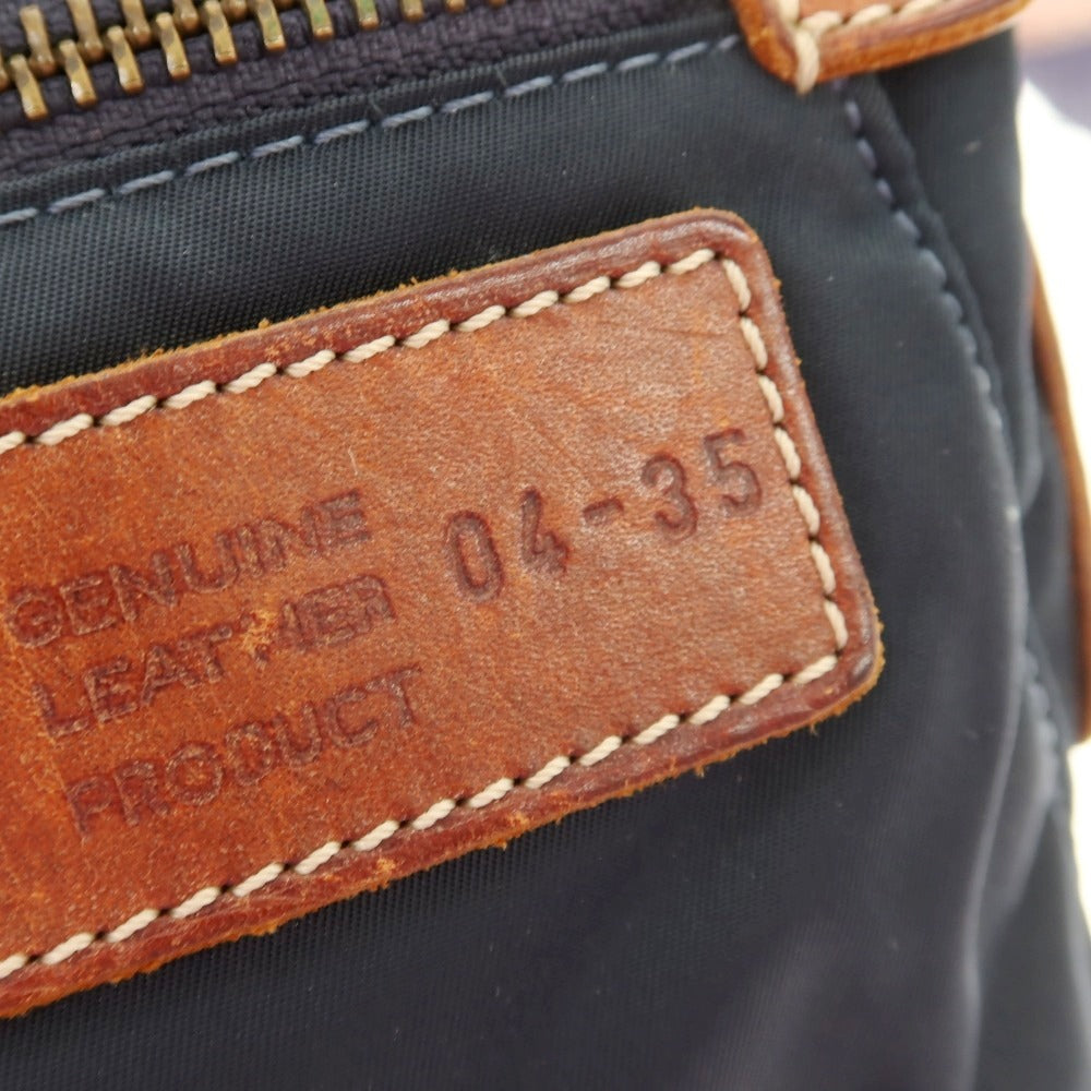 【中古】フェリージ Felisi 04-35 ナイロン×レザー ショルダーバッグ ネイビーxブラウン【 状態ランクC 】【 ユニセックス 】