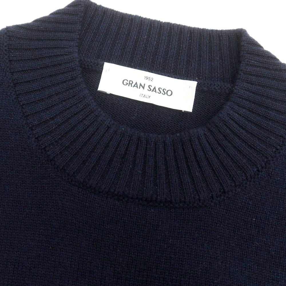 【中古】グランサッソ GRAN SASSO ウール プルオーバーニット ネイビー【 50 】【 状態ランクB 】【 メンズ 】