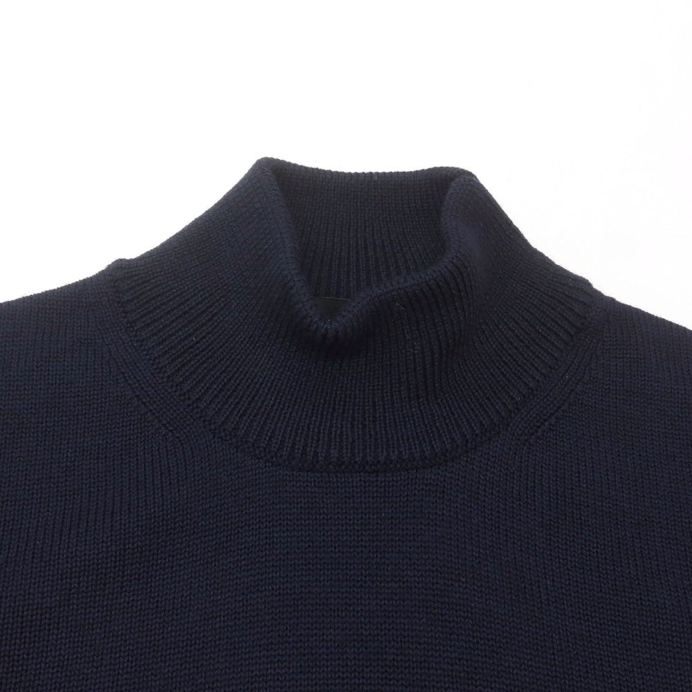 【中古】ロベルトコリーナ ROBERTO COLLINA ウール ハイネック プルオーバーニット ネイビー【 50 】【 状態ランクA 】【 メンズ 】