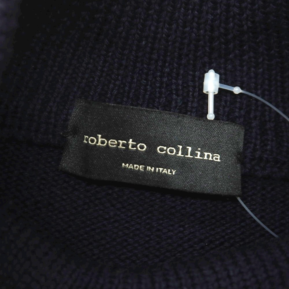 【中古】ロベルトコリーナ ROBERTO COLLINA ウール ハイネック プルオーバーニット ネイビー【 50 】【 状態ランクA 】【 メンズ 】
