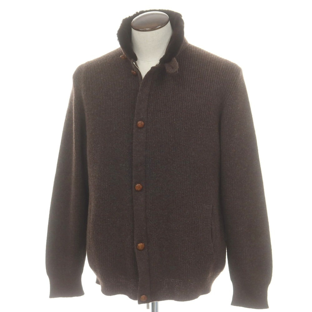 【中古】キートン Kiton カシミヤ カーディガン ダークブラウン【 表記なし(L位) 】【 状態ランクB 】【 メンズ 】