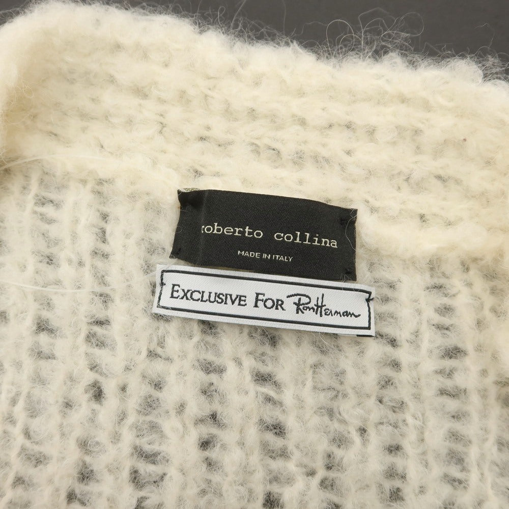 【中古】ロベルトコリーナ ROBERTO COLLINA × ロンハーマン ウールアルパカナイロン カーディガン アイボリー【 48 】【 状態ランクB 】【 メンズ 】