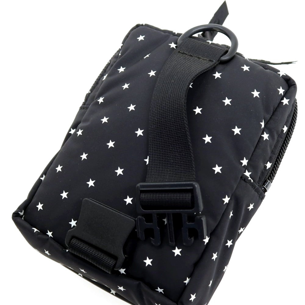 【中古】ポーター PORTER BLACK BEAUTY ナイロン 星柄 マルチポーチ ブラックxホワイト【 状態ランクB 】【 ユニセックス 】