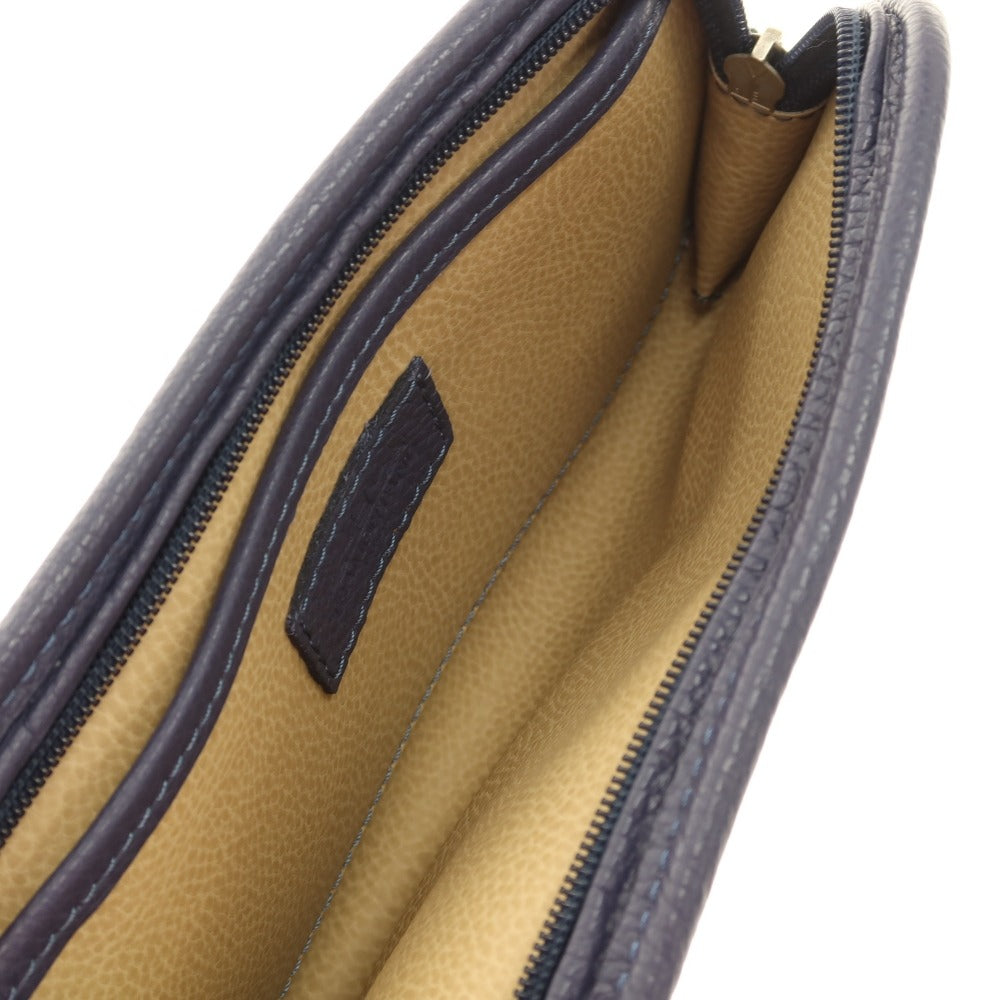 【中古】トラモンターノ TRAMONTANO グレインレザー ミニ クラッチバッグ ネイビー【 状態ランクB 】【 メンズ 】