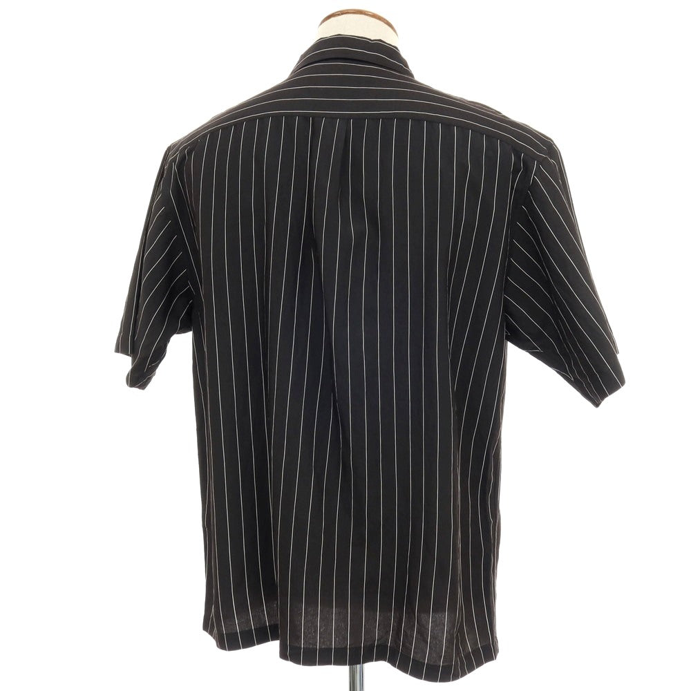 【中古】シュプリーム Supreme 2025年春夏 Stripe S/S Pajama Shirt レーヨンナイロン 半袖シャツ ブラックxホワイト【サイズM】【 状態ランクB 】【 メンズ 】