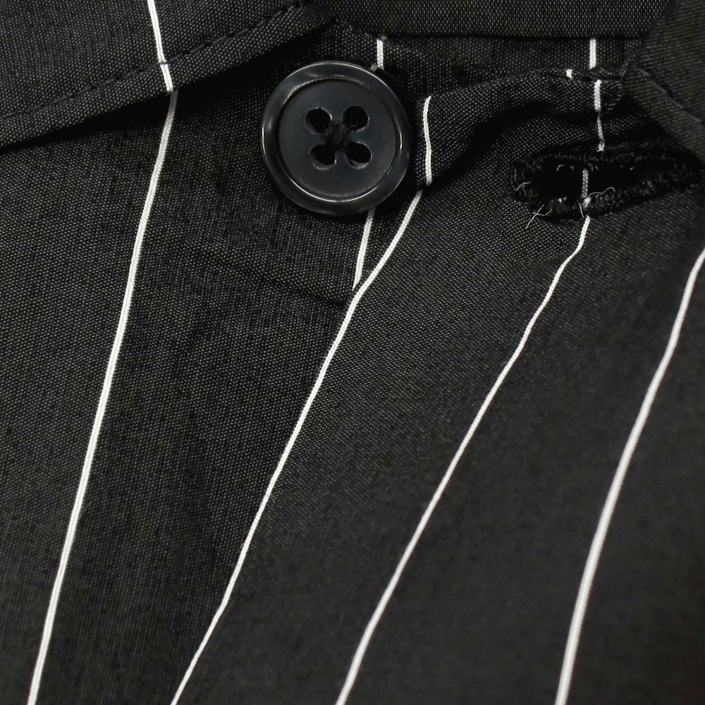 【中古】シュプリーム Supreme 2025年春夏 Stripe S/S Pajama Shirt レーヨンナイロン 半袖シャツ ブラックxホワイト【サイズM】【 状態ランクB 】【 メンズ 】