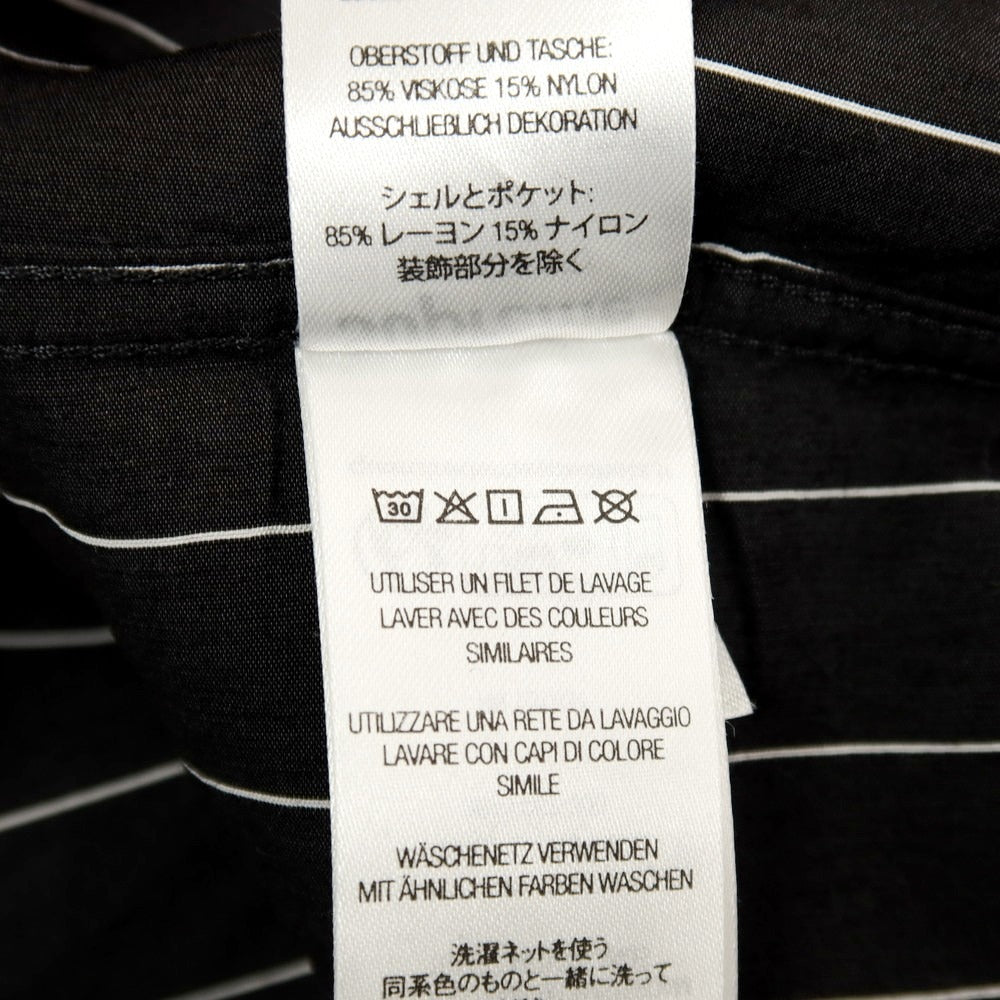 【中古】シュプリーム Supreme 2025年春夏 Stripe S/S Pajama Shirt レーヨンナイロン 半袖シャツ ブラックxホワイト【サイズM】【 状態ランクB 】【 メンズ 】