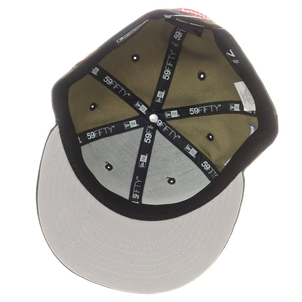 【中古】シュプリーム Supreme 2025年秋冬 Swarovski S Logo New Era カモフラージュ柄 キャップ グリーンxブラウン【 7 5/8 】【 状態ランクA 】【 メンズ 】