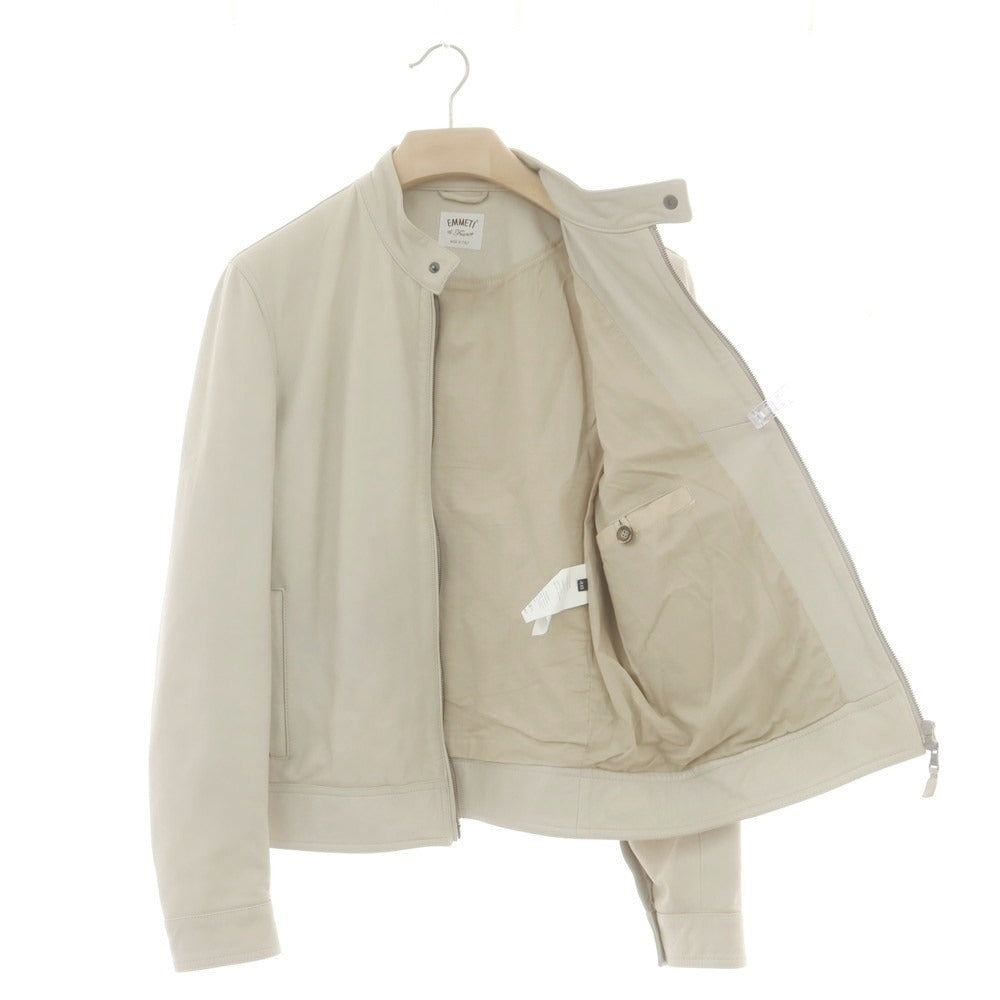【中古】エンメティ EMMETI ラムレザー ライダースジャケット サンドベージュ【 48 】【 状態ランクD 】【 メンズ 】
