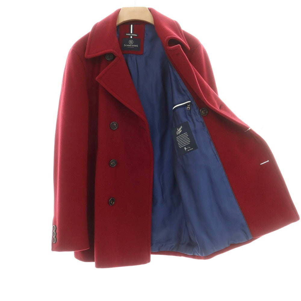 【中古】シュナイダー SCHNEIDERS ウールナイロン ピーコート レッド【 50 】【 状態ランクB 】【 メンズ 】