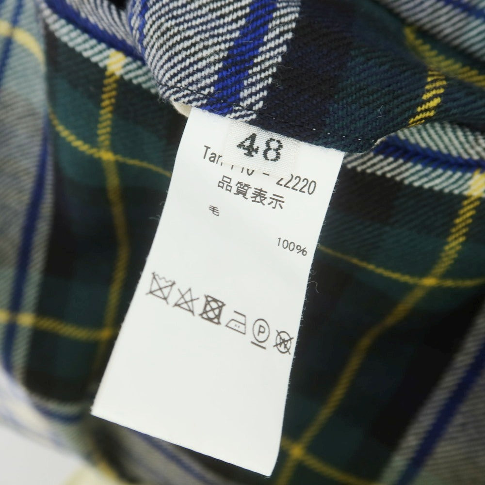 【中古】タンジェント Tangent ウール チェック カジュアルスラックスパンツ グリーンxネイビー【 48 】【 状態ランクB 】【 メンズ 】