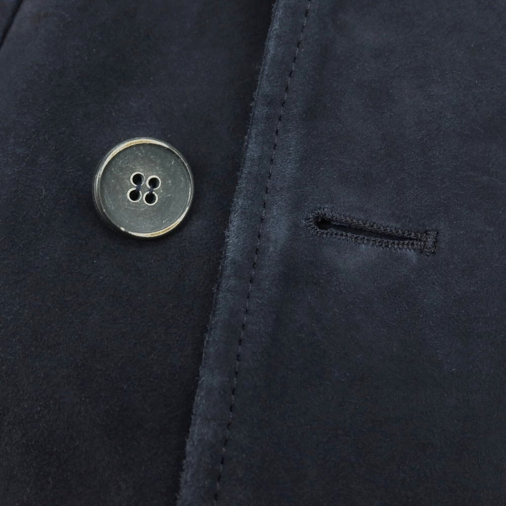 【中古】エンメティ EMMETI スエードレザー ダブルジャケット ネイビー【 46 】【 状態ランクC 】【 メンズ 】