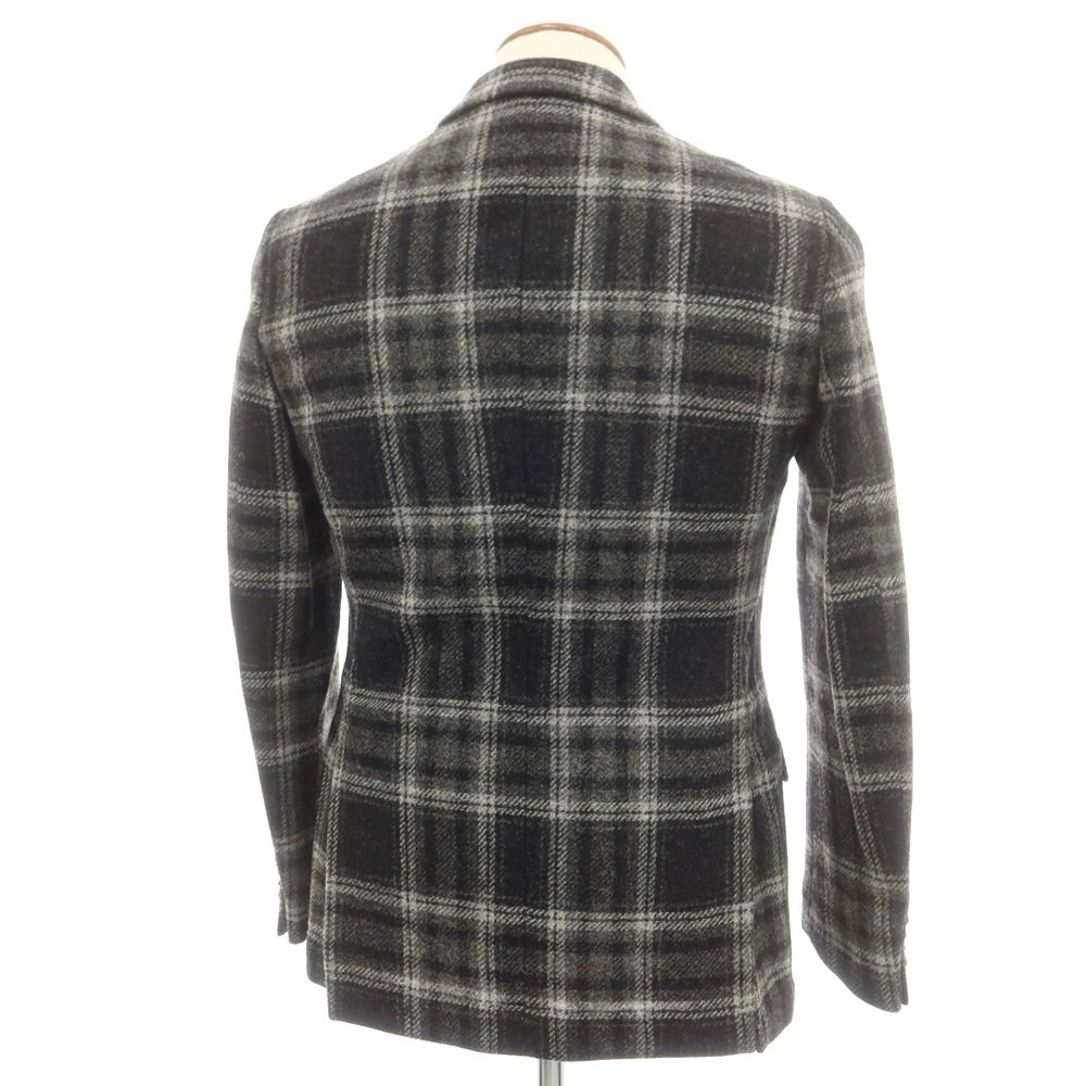 【中古】ロイヤルヘム Royal Hem ウール チェック テーラードジャケット グレー系xブラック【 46 】【 状態ランクB 】【 メンズ 】