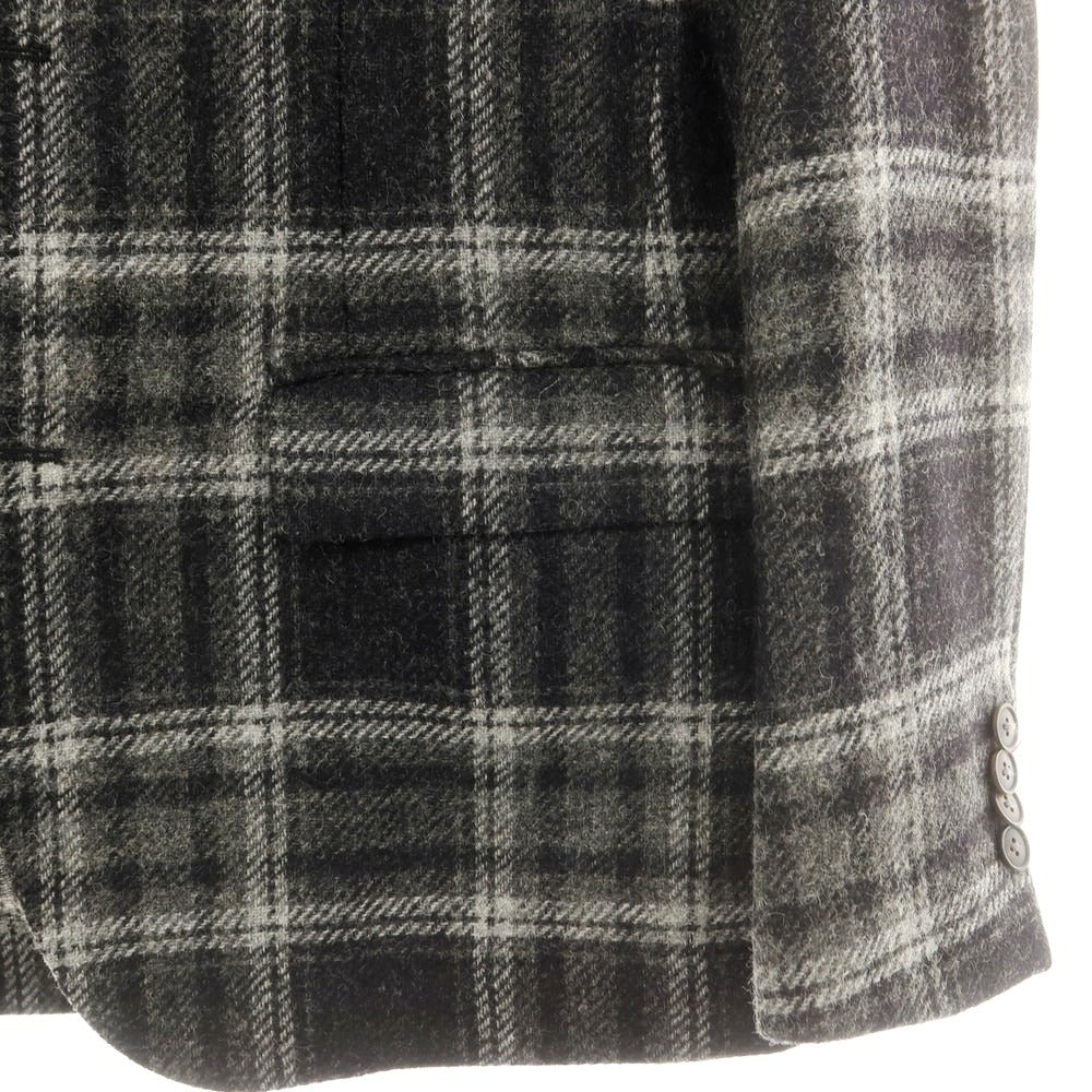 【中古】ロイヤルヘム Royal Hem ウール チェック テーラードジャケット グレー系xブラック【 46 】【 状態ランクB 】【 メンズ 】