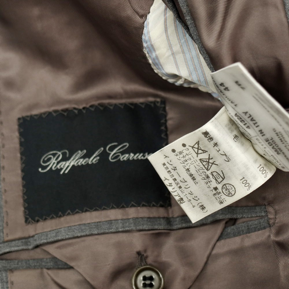 【中古】ラファエル カルーゾ CARUSO Raffaele Caruso ウール ストライプ 3B テーラードジャケット グレー【サイズ44】【 状態ランクB 】【 メンズ 】