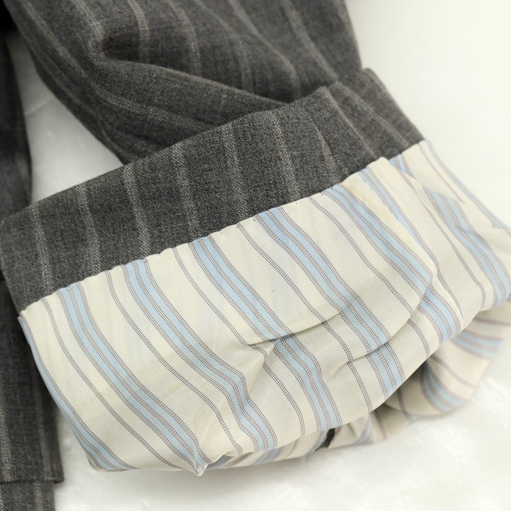 【中古】ラファエル カルーゾ CARUSO Raffaele Caruso ウール ストライプ 3B テーラードジャケット グレー【サイズ44】【 状態ランクB 】【 メンズ 】